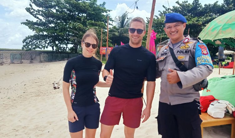 Ditpolairud Polda Kaltim Himbau Pengunjung Utamakan Keselamatan Saat di Pantai Kilang Mandiri dan Banua Patra Balikpapan