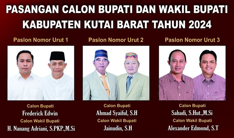 Ini Visi-Misi dan Program Unggulan Tiga Paslon Bupati Kutai Barat 2024