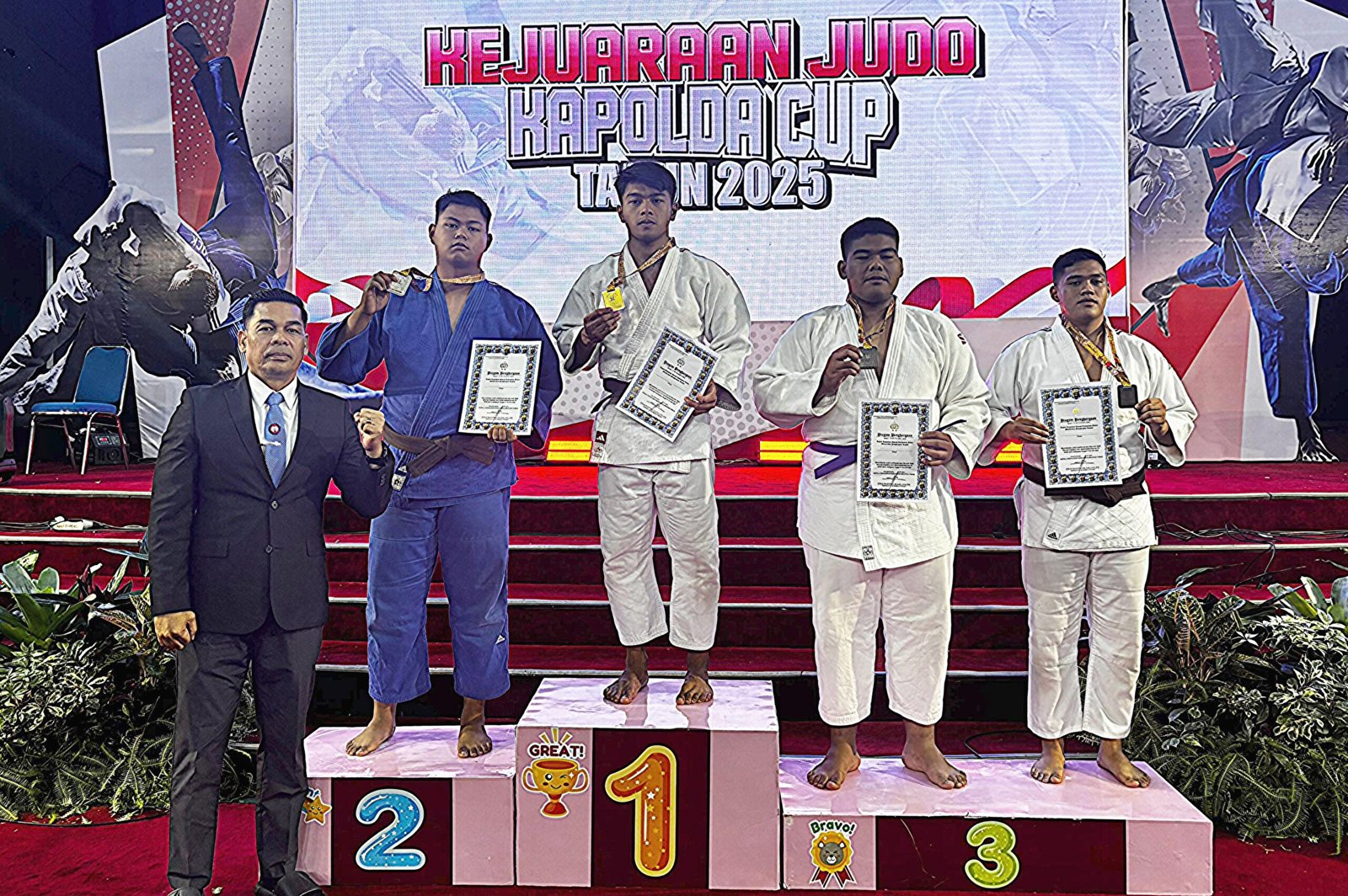 Turnamen Judo Kapolda Kaltim Cup 2025, 4 Personel Batalyon A Brimob Kaltim Bawa Pulang Medali Emas, Perak dan Perunggu