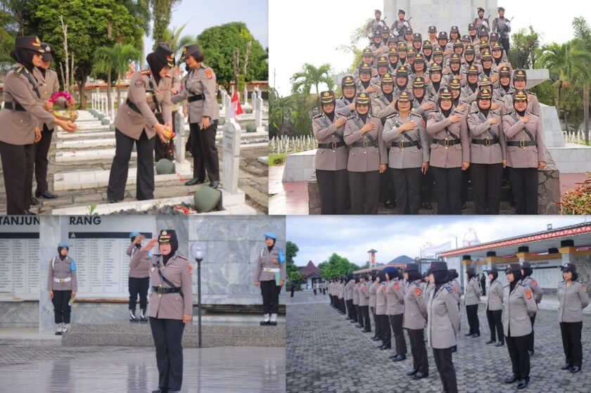 Kabidhumas Polda Lampung Pimpin Rombongan Ziarah Peringati Hari Jadi Ke-77 Polwan RI