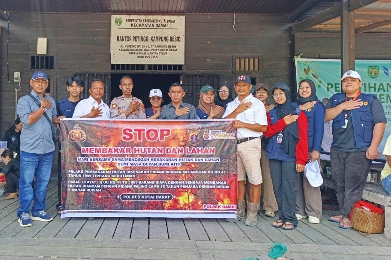 Cegah Karhutla, Polsek Damai dan THA Group Gencarkan Sosialisasi ke Empat Kampung